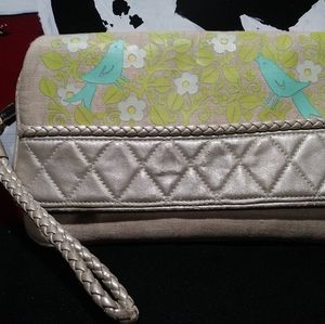 Vera Bradley Blue Bird Clutch Bag Wristlet